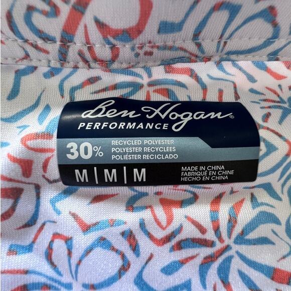 Ben Hogan Performance Multicolored Tropical Print Short Sleeve Golf Polo- M - Picture 4 of 7